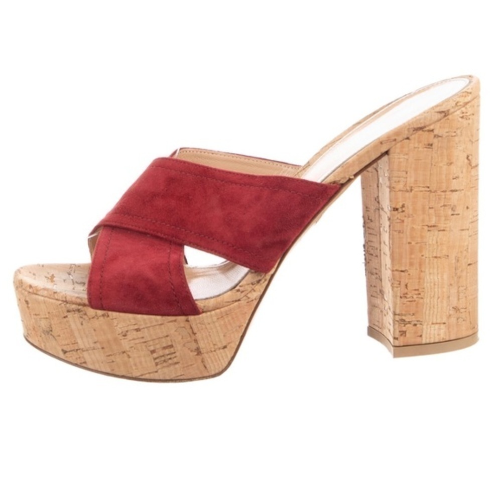 Gianvito Rossi Red Strap Platform Sandals